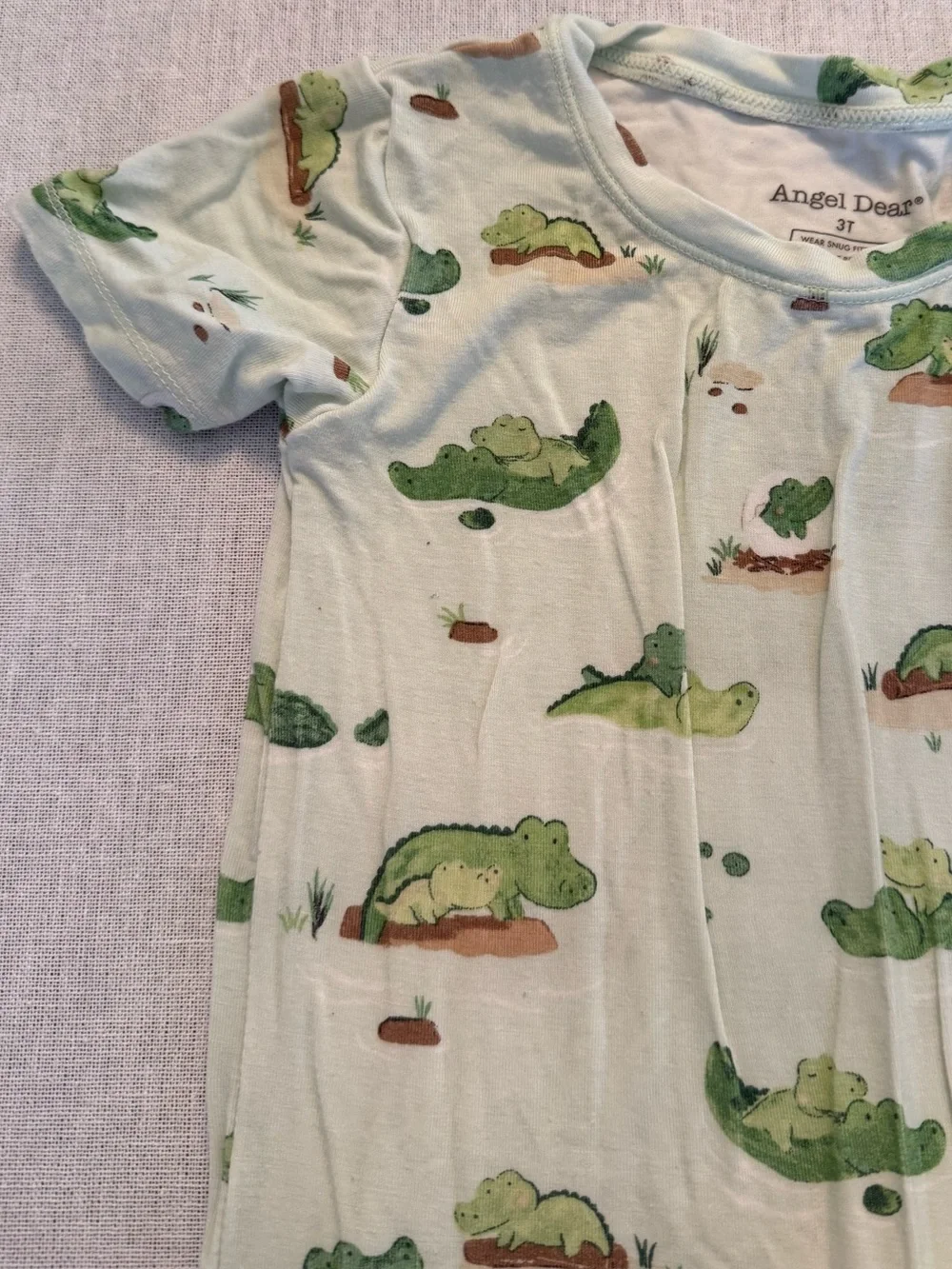 Angel Dear alligator themed pajama set
